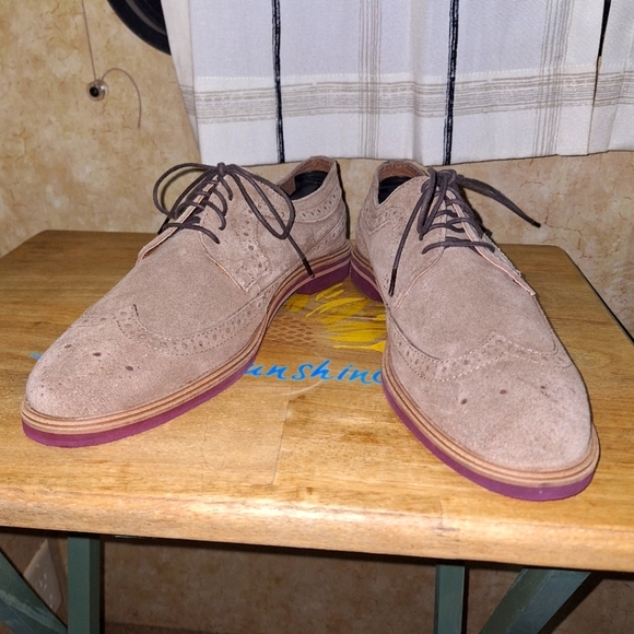 Asos Design Men's Tan Suede Saddle Oxfords In A Size 9. NWOB - Picture 1 of 11